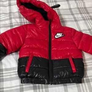 Nike Red and Black Kids Puffer Jacket